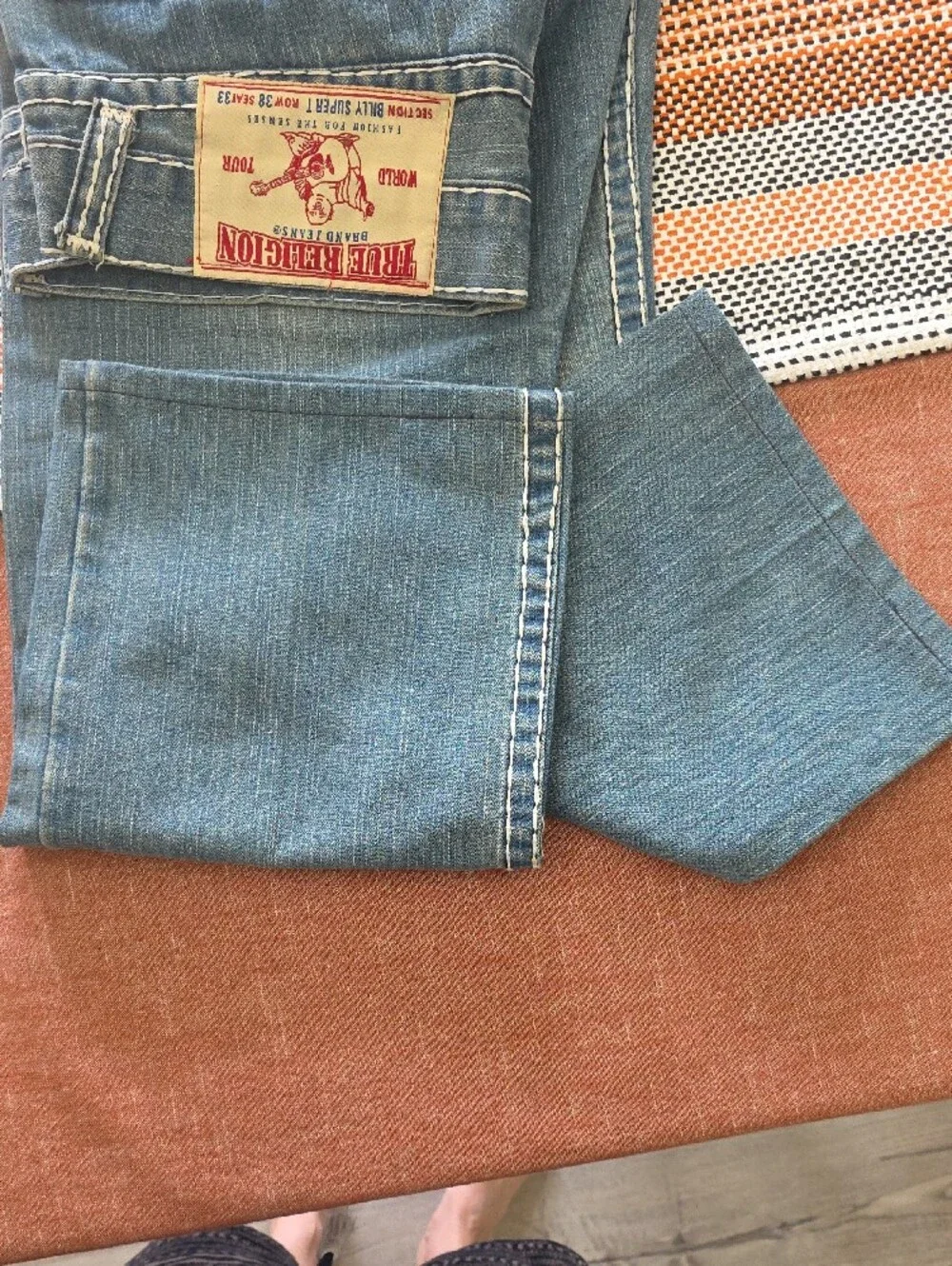 True Religion Relaxed Light Blue Faded Jeans